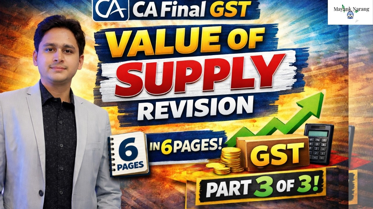 CA Final GST | Value of Supply Part 3 | Important for May 2026 Exams