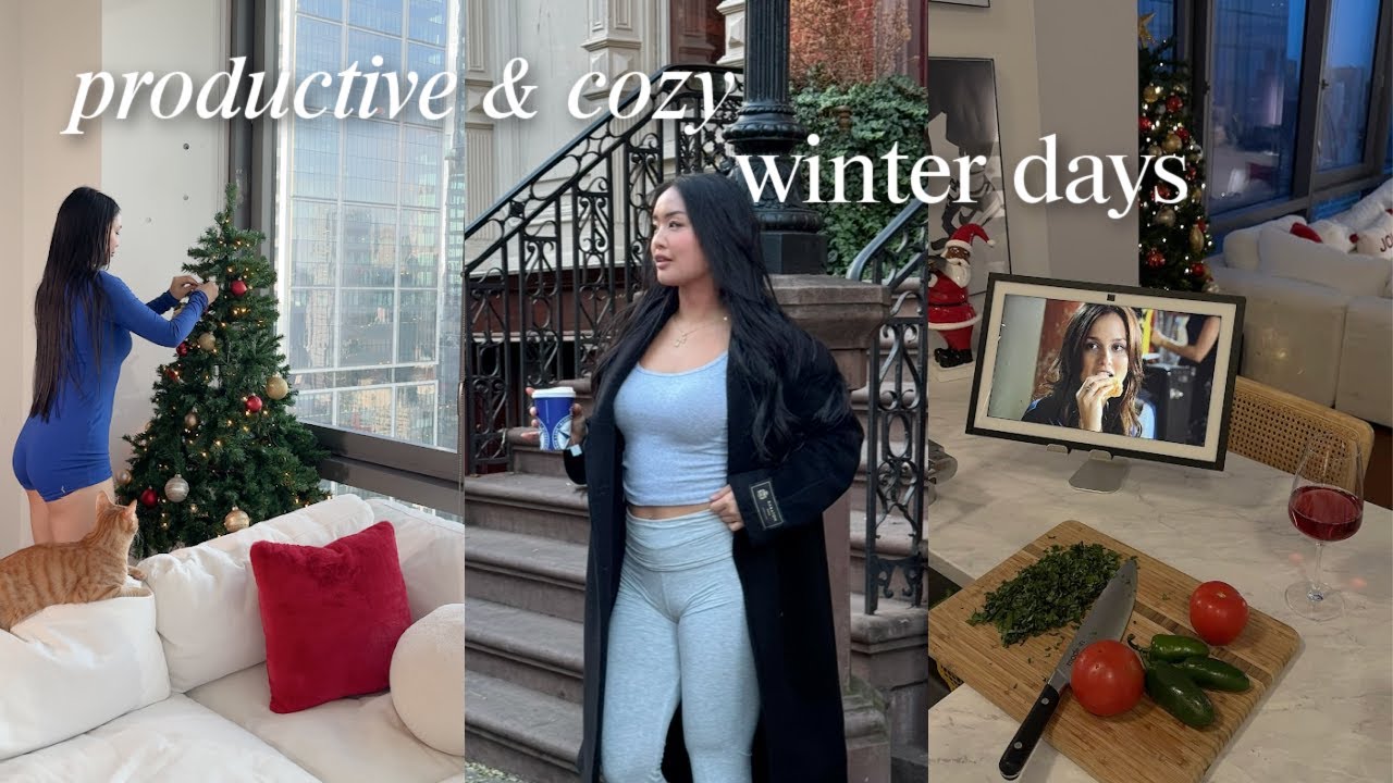 Productive Solo Days in NYC ☁️ | decorating my apartment, healthy habits, cooking, & self care vibes