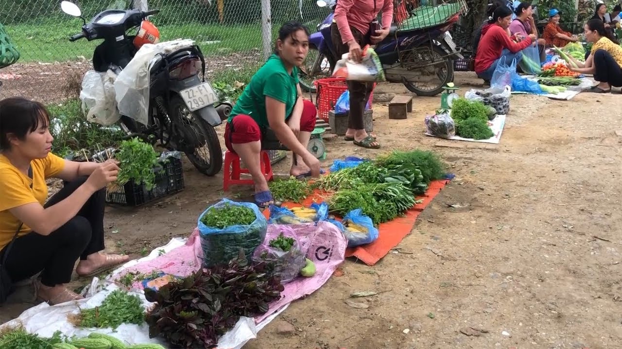 Harvest fruit and bring it to market to sell. Smallest rural market in Vietnam