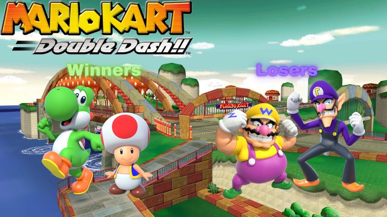 Mario Kart Double Dash - Wario & Waluigi loses to Yoshi & Toad in Mushroom Bridge