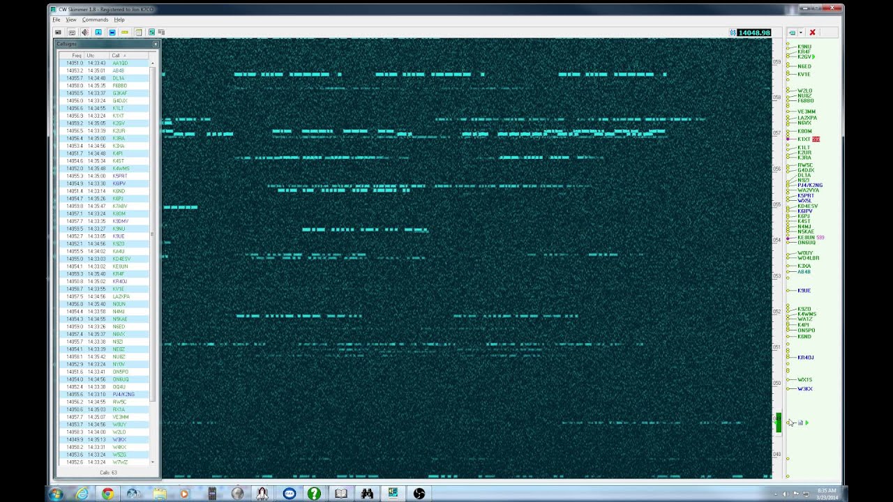 CW Skimmer VK9X/K7CO 10KHz wide Pileup