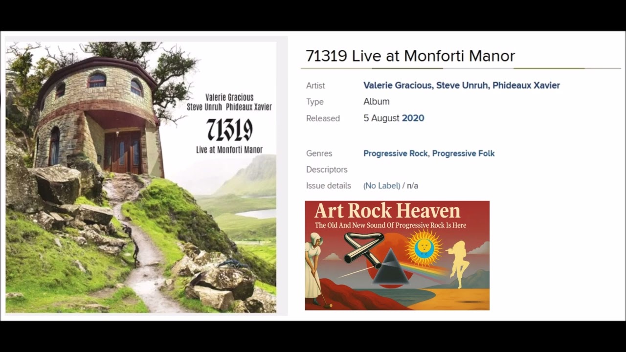 Valerie Gracious/Steve Unruh/Phideaux Xavier(USA)-71319 Live Monforti Manor 2020-The Error Lives On