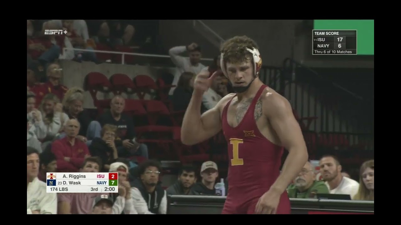 174lbs Danny Wask (Navy) vs Aiden Riggins (Iowa State)