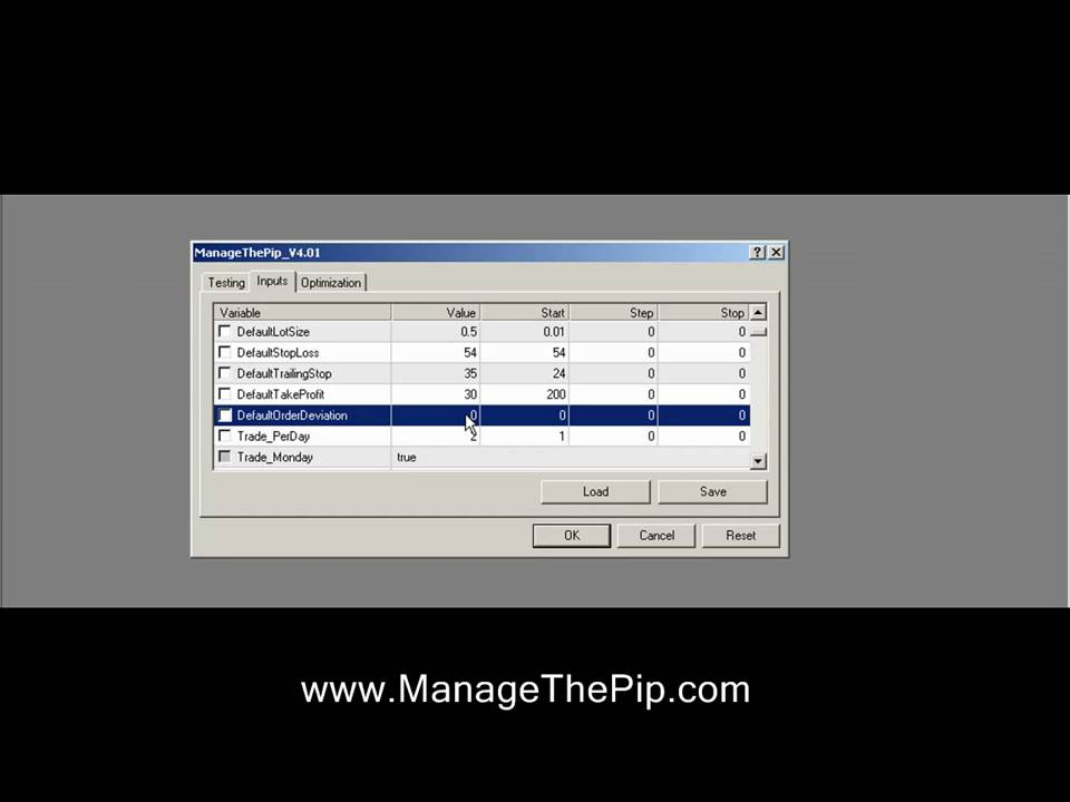 Part 1: Manage The Pip Training - Default Settings