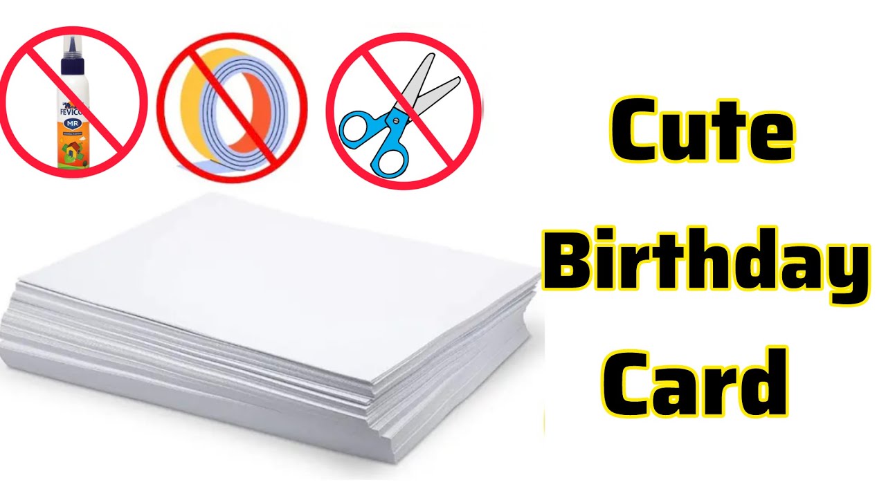 Easy & Beautiful white paper Handmade Happy Birthday Greeting Card making 2024 | DIY Birthday Card
