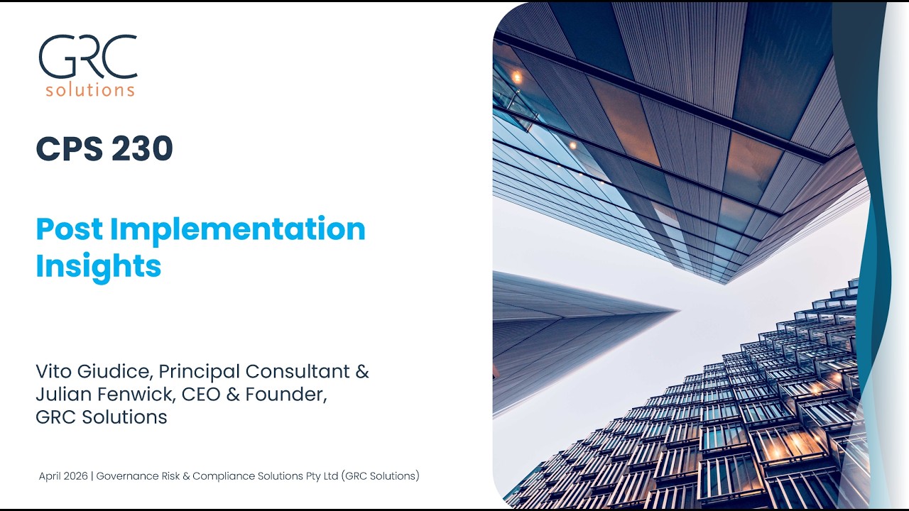 GRC Solutions CPS 230 Webinar