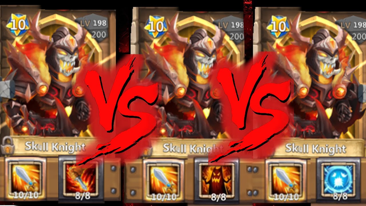 8/8 Scatter Skull Knight Vs Deadly Strike And LifeDrain Skull Knights Castle Clash