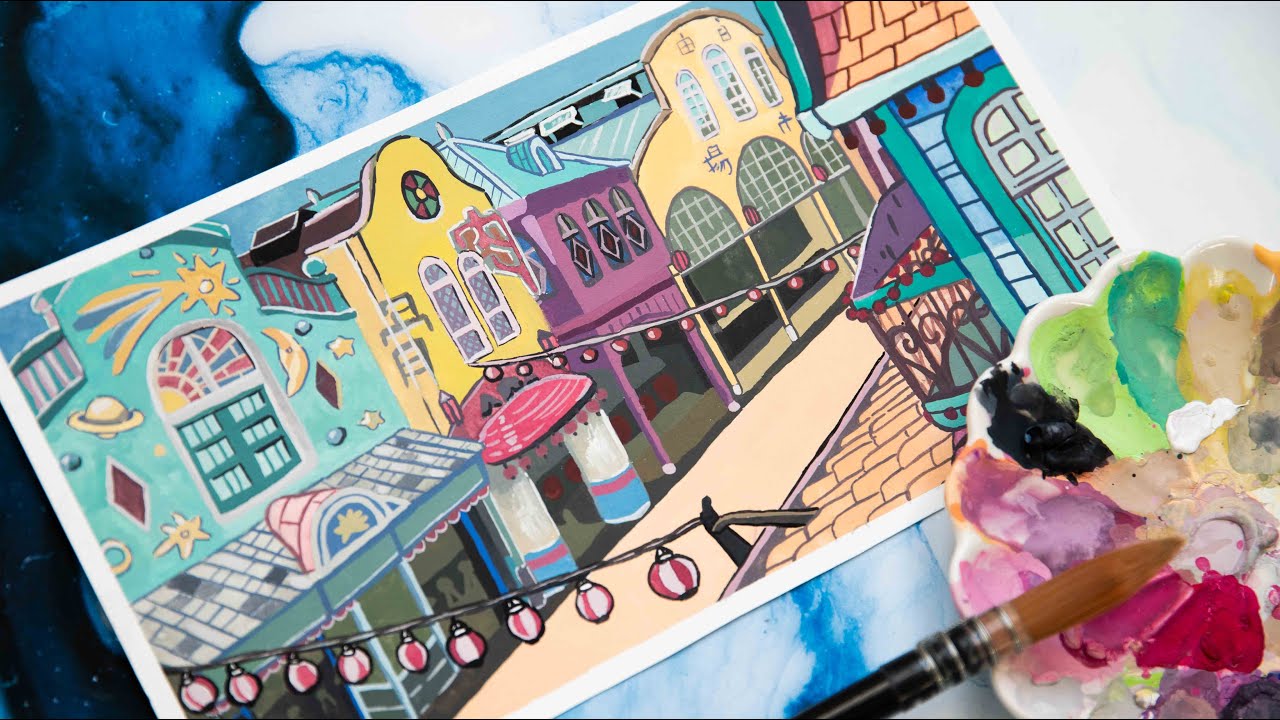 Studio Ghibli Scene Painting with Gouache // Spirited Away