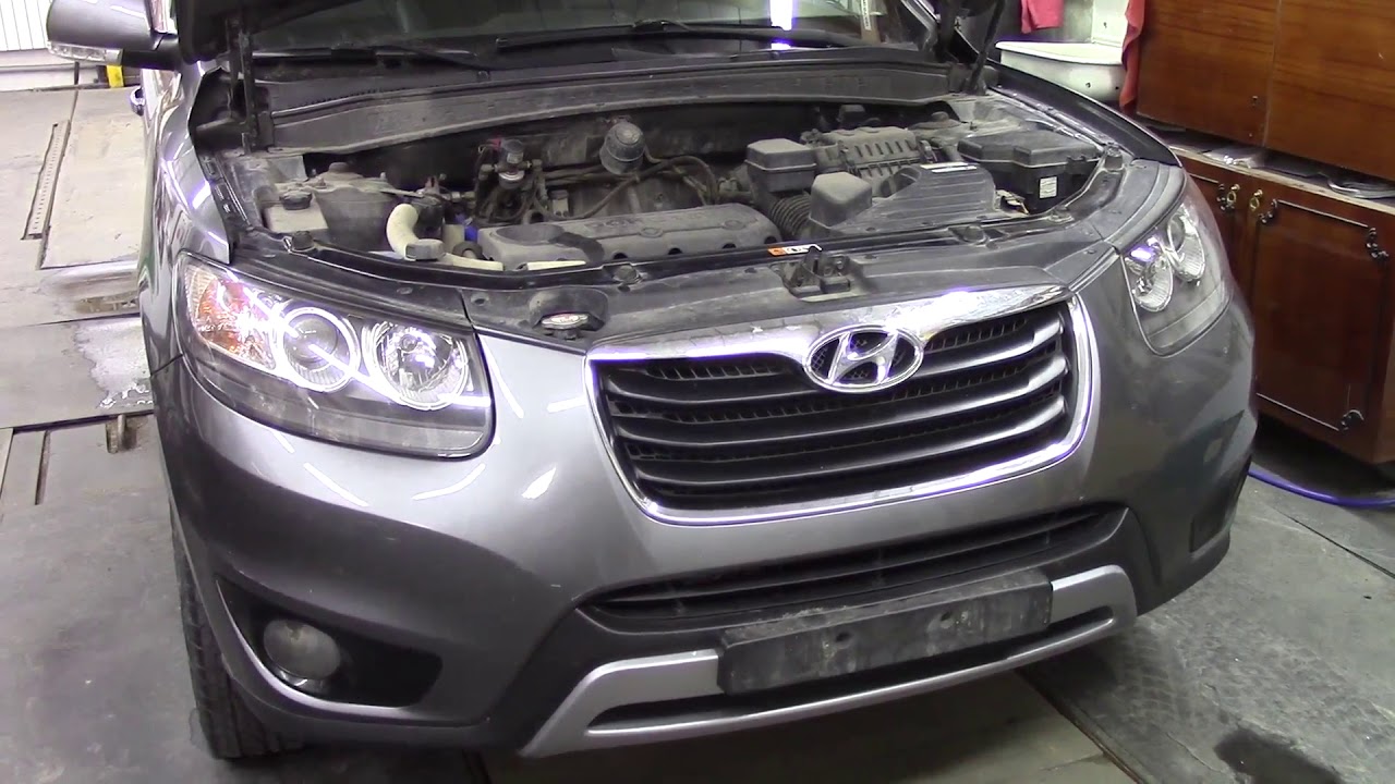 Хёндай Санта Фе, как снять мотор в одно лицо. Body repair after an accident.