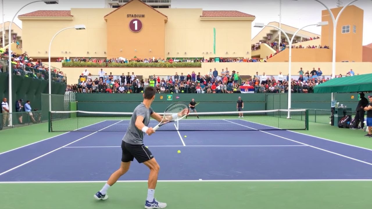 Novak Djokovic & Jack Sock | IW Practice (Court Level 60fps)