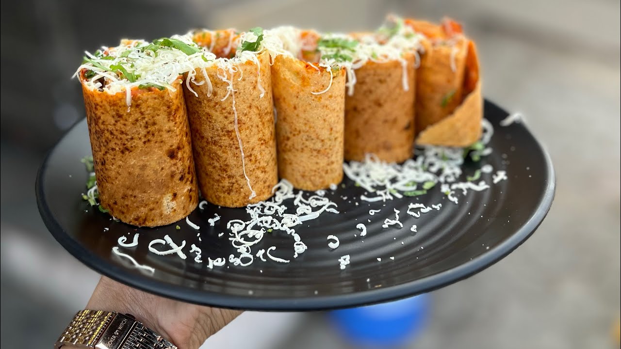 Jini dosa 😍| dosa making | Jini roll dosa recipe #dosa #streetfood