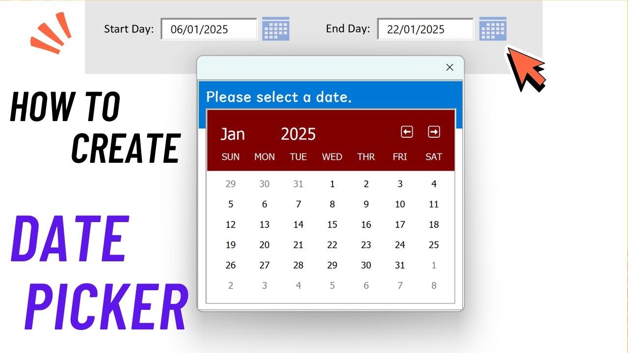 How to make Excel Date Picker in 17 min (Free download)