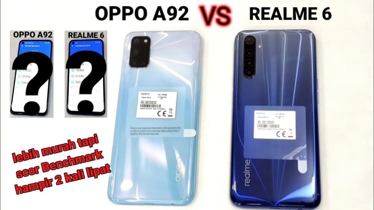 OPPO A92 VS REALME 6, speed tes Apk dan skor Benchmark