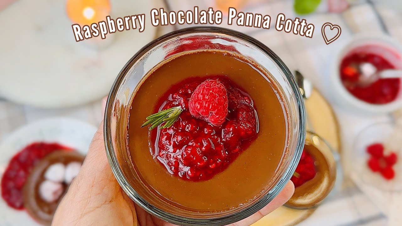 Chocolate Panna Cotta with Raspberry Jam | Easy No-Bake Dessert