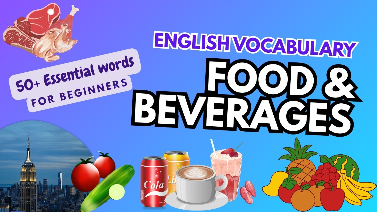 Basic Vocabulary for Beginners | Food & Beverages🍜🥤