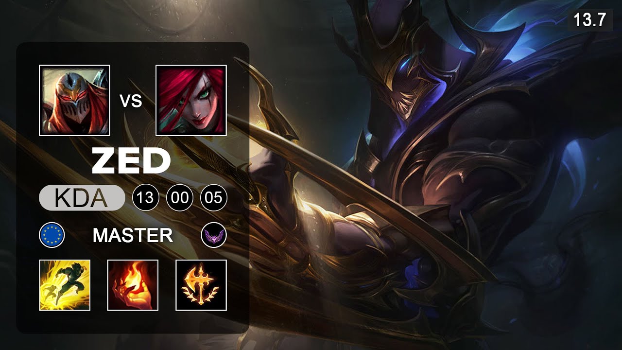 Zed vs Katarina Mid - EUW Master - Patch 13.7 Season 13