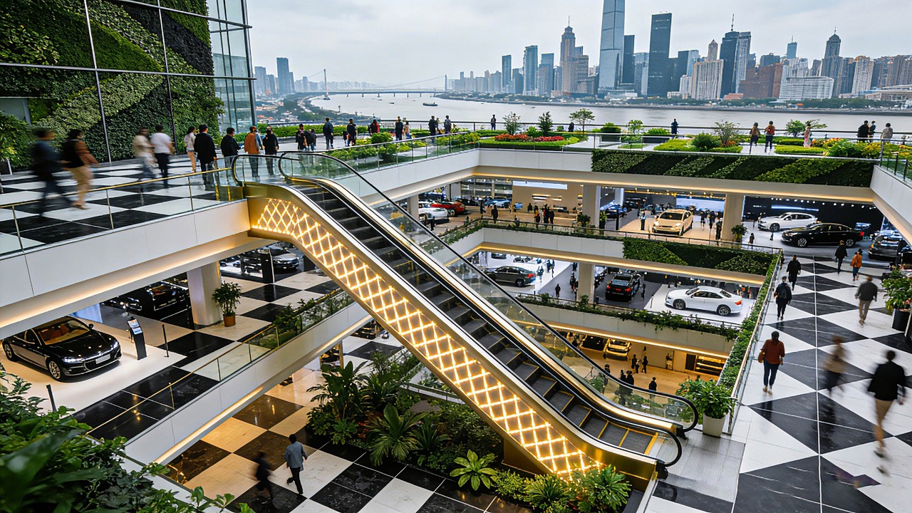 Unreal Luxury Mall in Wuhan, China: Sky Garden Over the Yangtze River