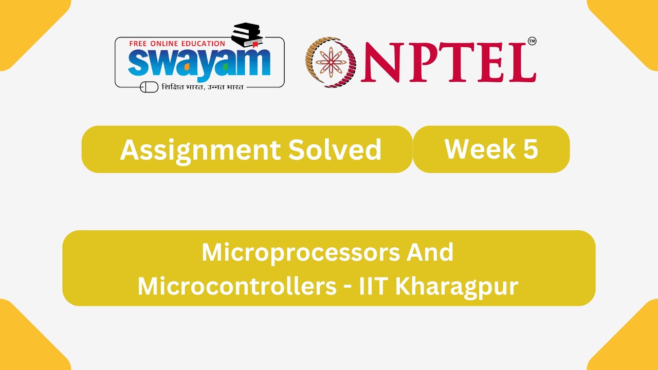 Microprocessors And Microcontrollers Week 5 | NPTEL ANSWERS 2026 #nptel2026 #myswayam #nptel