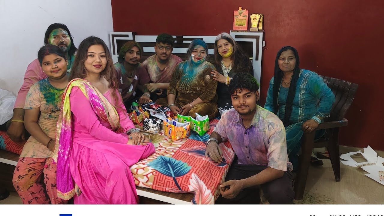 जीजू जी आए घर पर होली खेलने,# मासी ओर ने दिया घर आकर  सरप्राइज मम्मी का जन्मदिन मनाया  🥰🫣