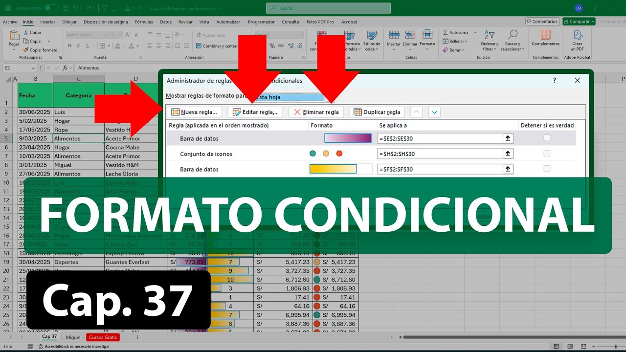 Formato Condicional: Crear, Borrar, Editar y Duplicar Reglas Personalizadas