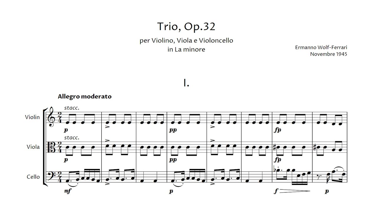 Ermanno Wolf-Ferrari &ndash; String Trio, in A minor