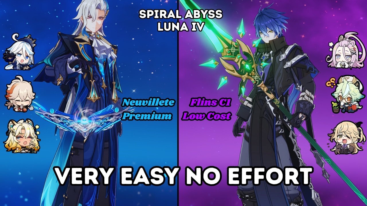 C1 R1 Hyper Neuvillette & C1 R0 Flins (Low Cost) | Spiral Abyss Luna IV | Genshin Impact