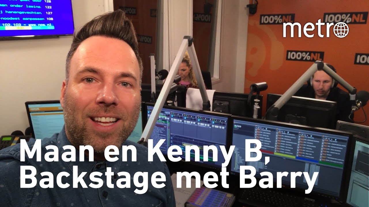 Maan en Kenny B in Backstage met Barry Paf