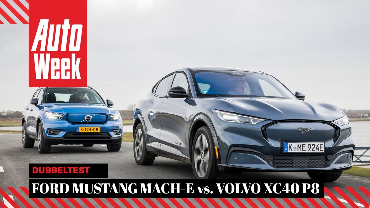 Ford Mustang Mach-E vs. Volvo XC40 P8 AWD - AutoWeek dubbeltest - English subtitles