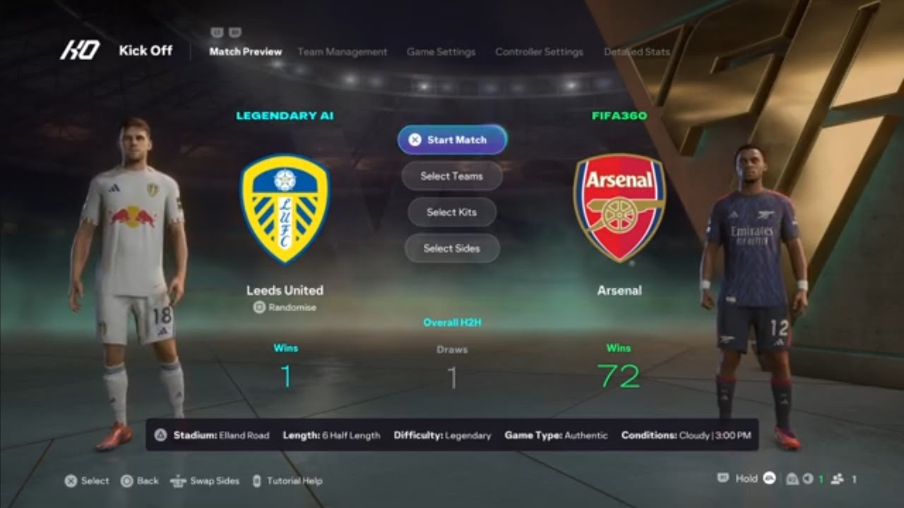 EA SPORTS FC 26 | Legendary | Premier League | Leeds Utd v Arsenal | Elland Road