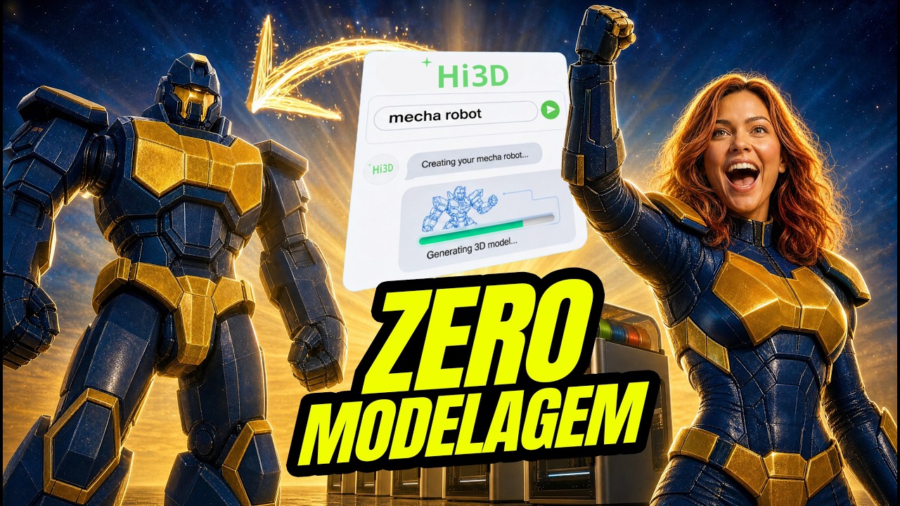 Testei a Hi3D: A IA que cria Pe&ccedil;as 3D Articuladas SEM MODELAR! 🤯