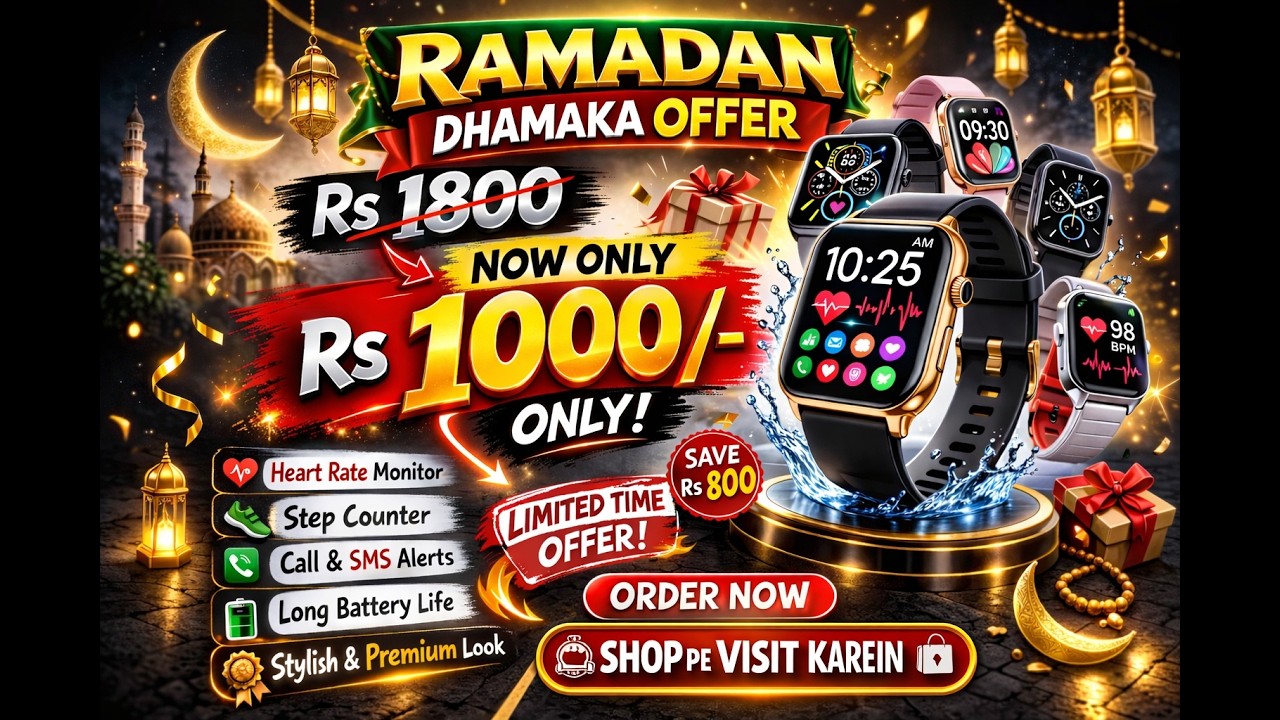 👉 Rs 1000/- Me Smart Watch 😱 Ramadan Dhamaka Offer | 2026