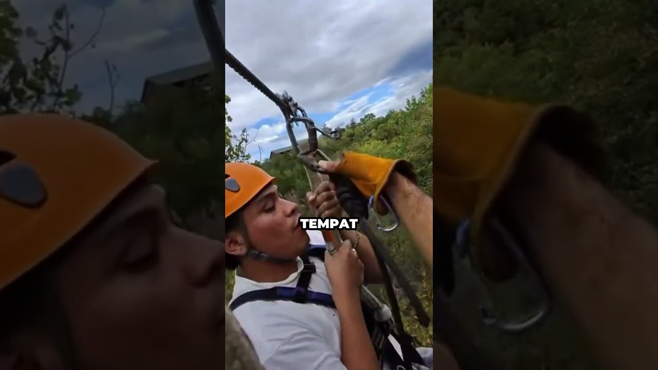 Terjebak di tengah flying fox😲