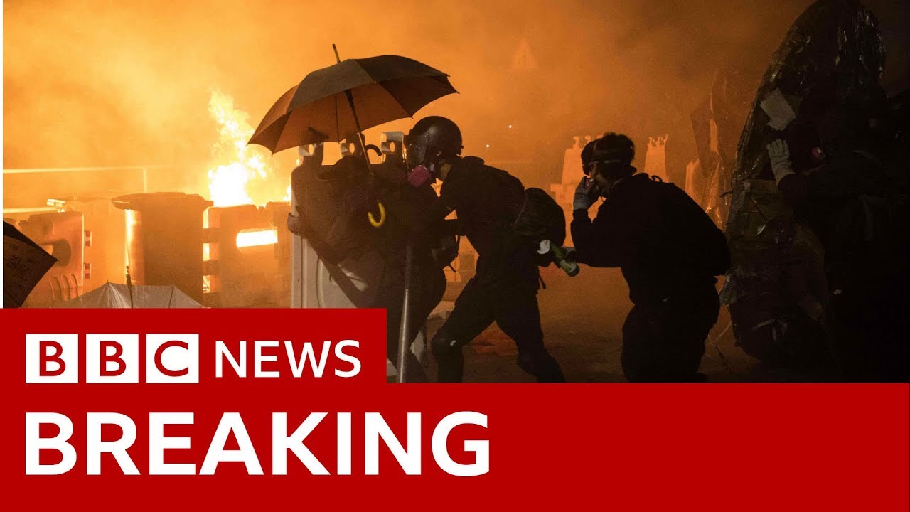 Clashes erupted at the Chinese University of Hong Kong - BBC News