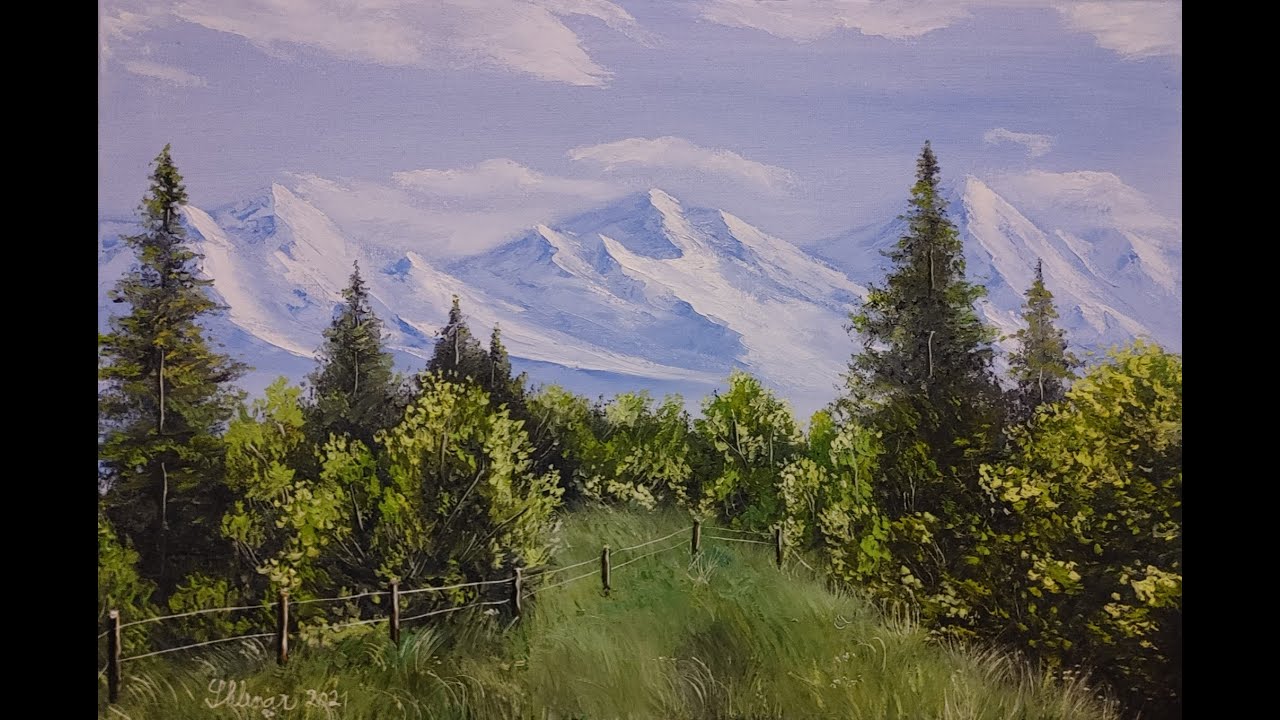 Ölgemälde auf Leinwand 60x40 cm Landschaft  (Österreich, Austria). Oil painting Landscape