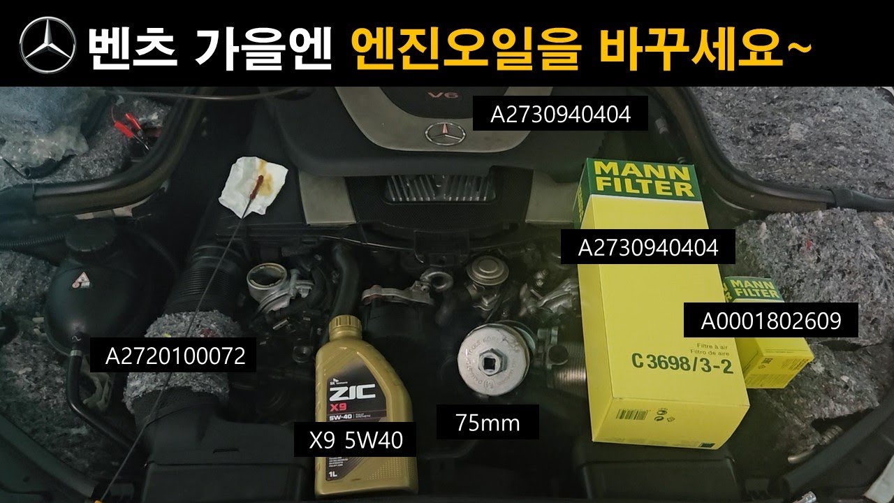 (679) 벤츠 &rarr; 가을엔 '엔진오일'을 바꾸세요 ★★      #벤돌이tv #m274 #w213e300
