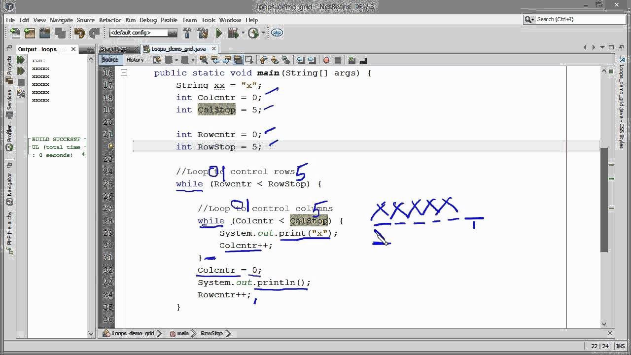 Java - Using Multi Level Loops To Traverse A Grid
