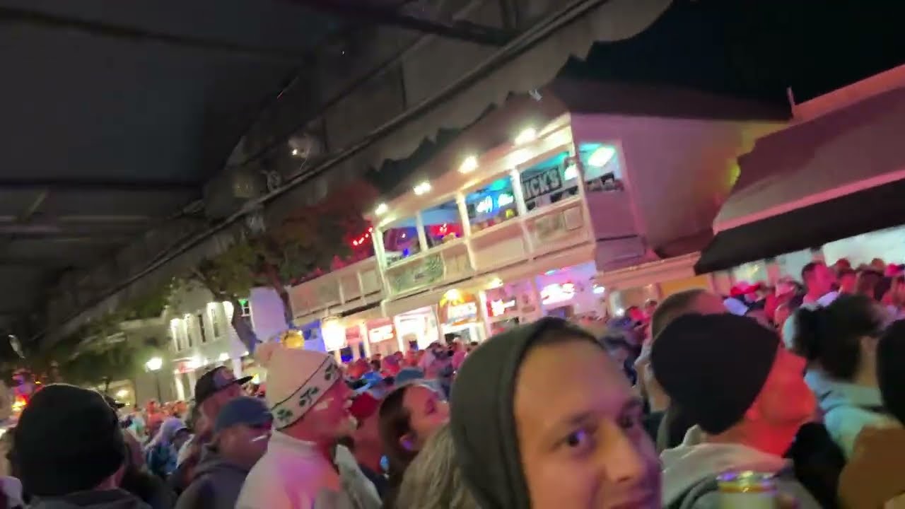 Walking through the Mile 0 Fest in Key West on Duval St. 1.27.26