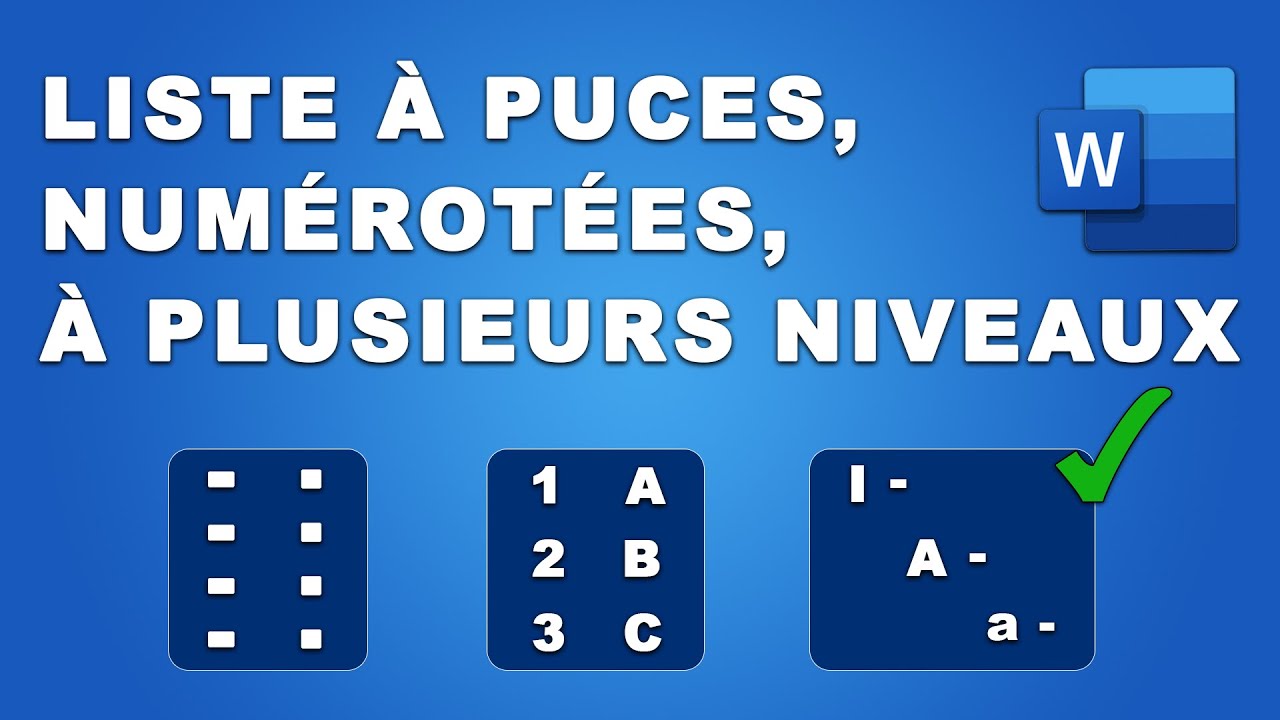 Listes à Plusieurs Niveaux (et à Puces, Numérotée) - Word