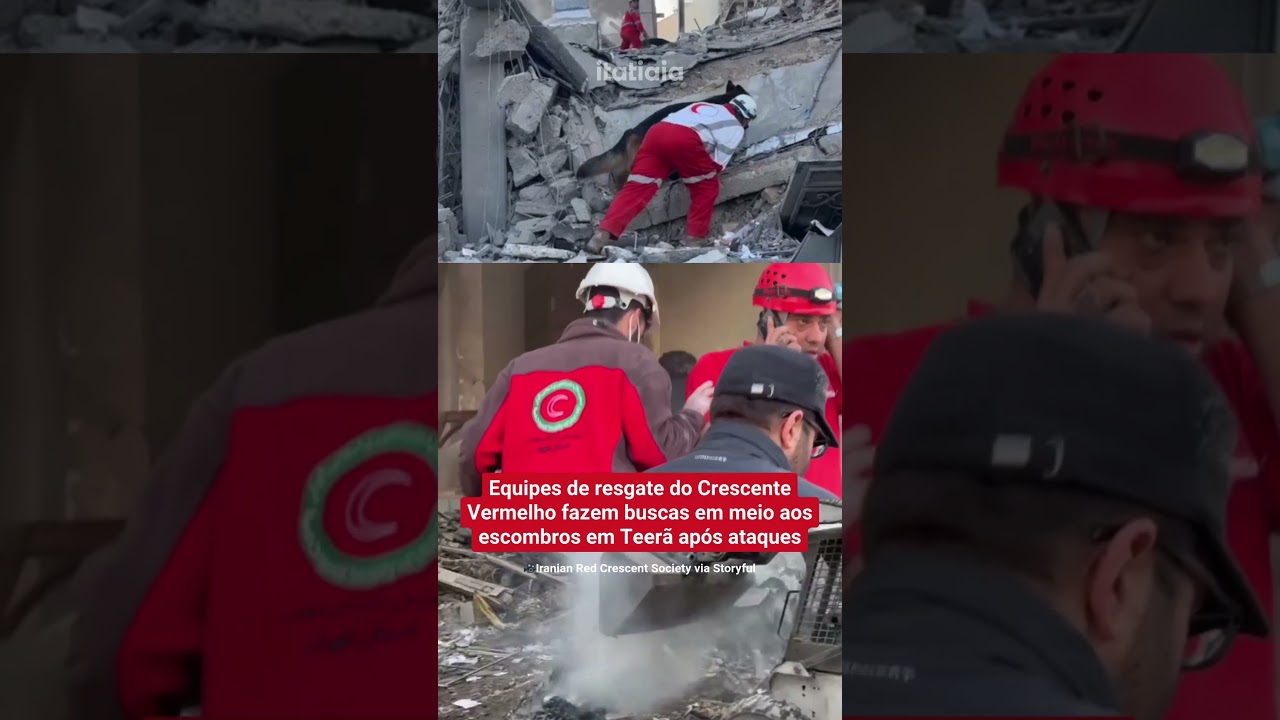 EQUIPES DE RESGATE DO CRESCENTE VERMELHO FAZEM BUSCAS EM MEIO AOS ESCOMBROS EM TEER&Atilde; AP&Oacute;S ATAQUES