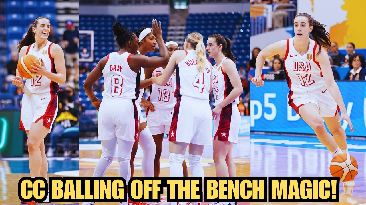 CAITLIN CLARK WENT CRAZY OFF THE BENCH TEAM USA DESTROYS ITALY!
