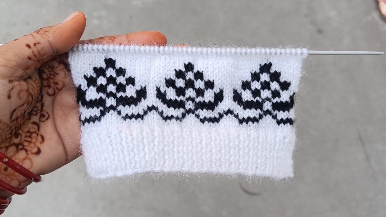 Two colour sweater design | स्वेटर डिजाइन बुनना सीखें