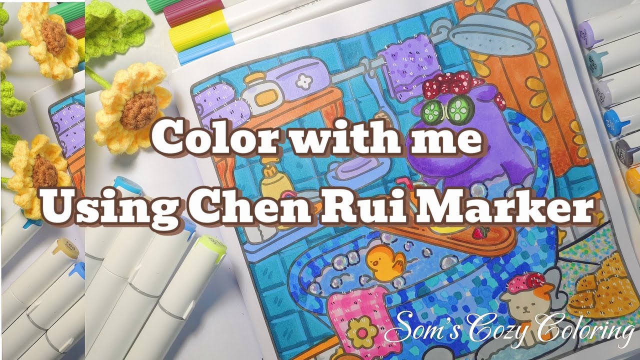 ​ASMR Cozy Coloring with Chen Rui Markers | Relaxing Marker Sounds & Satisfying Coloring