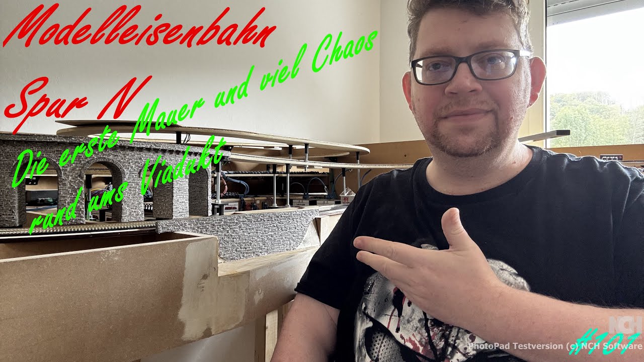 Modelleisenbahn Spur N die erste Mauer ist entstanden resteverwertung CH-Kreativ MoBa Doku 1:160 4K
