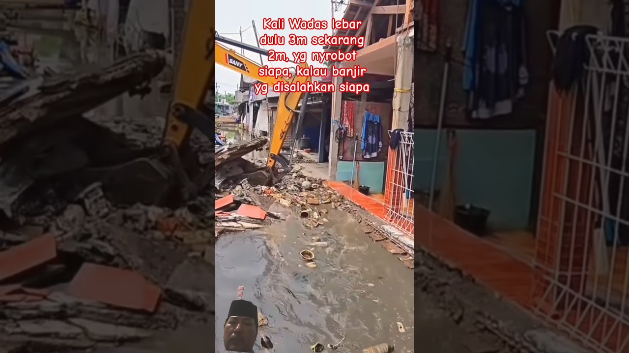 normalisasi kali Wadas, dulu lebar 3m sekarang 2 meter #normalisasisungai #kaliwadas #feedshorts