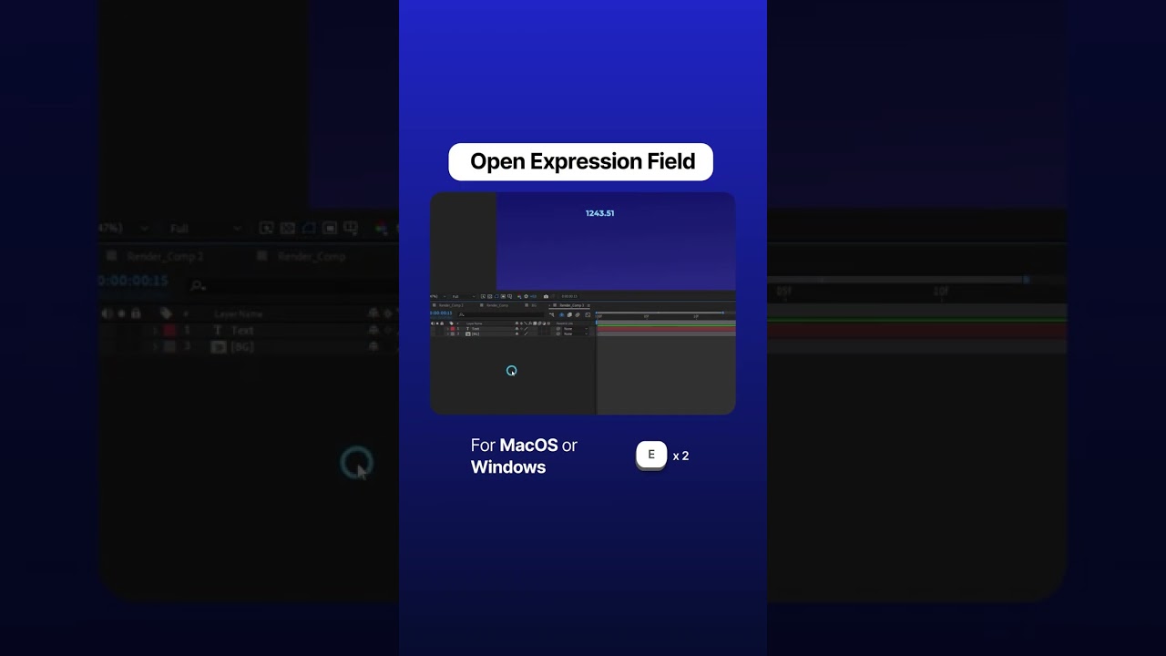 Quickly Open Expression Field in After Effects (shortcut) #shorts