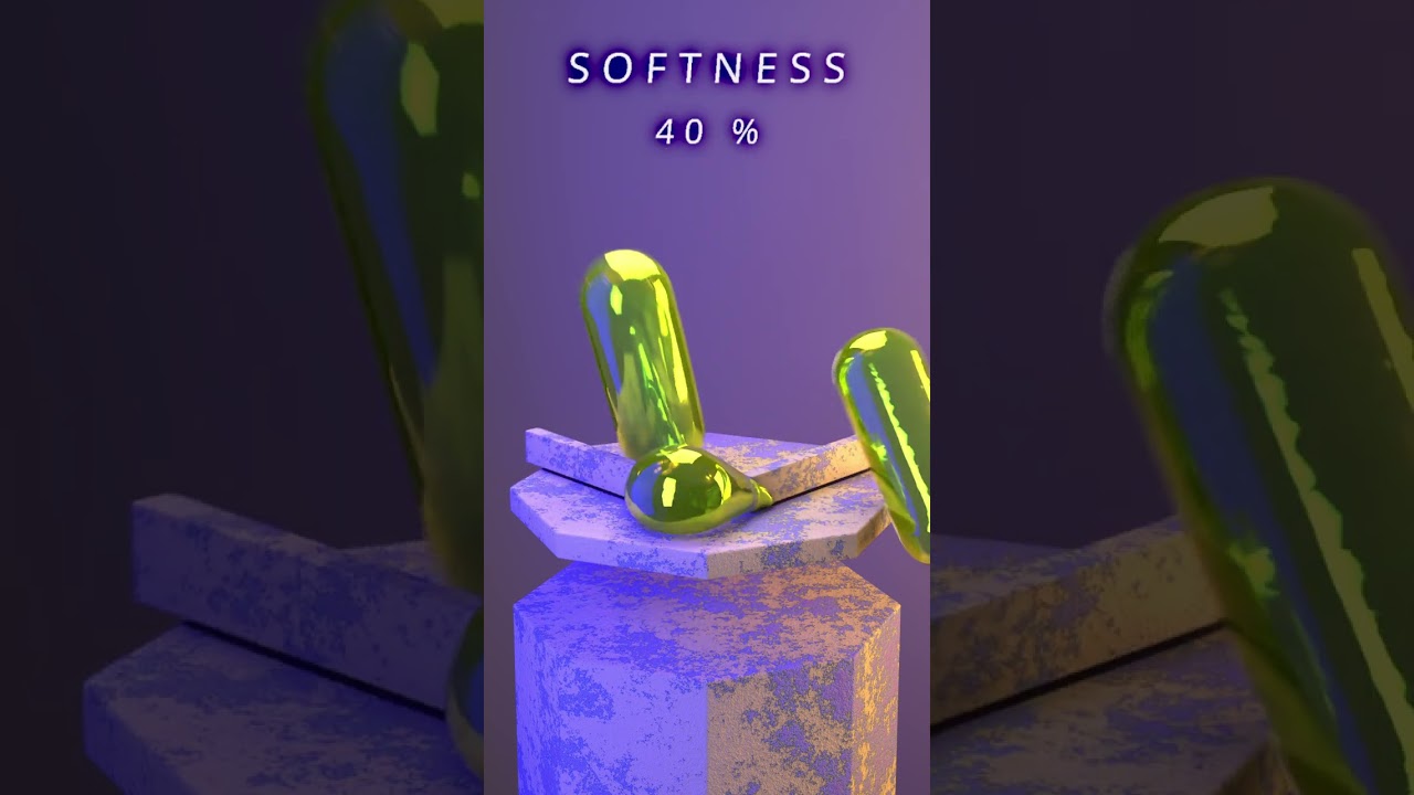 0% vs 100% multi Cylinder 3D Soft Body Simulation in Houdini