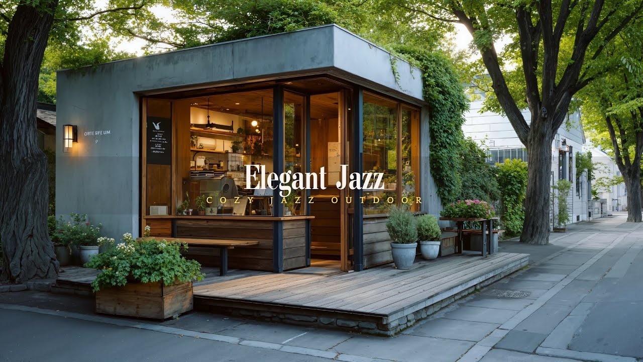Elegant Jazz in Street Cafe Shop | Relaxing Background Music For Work,  Focus And Study