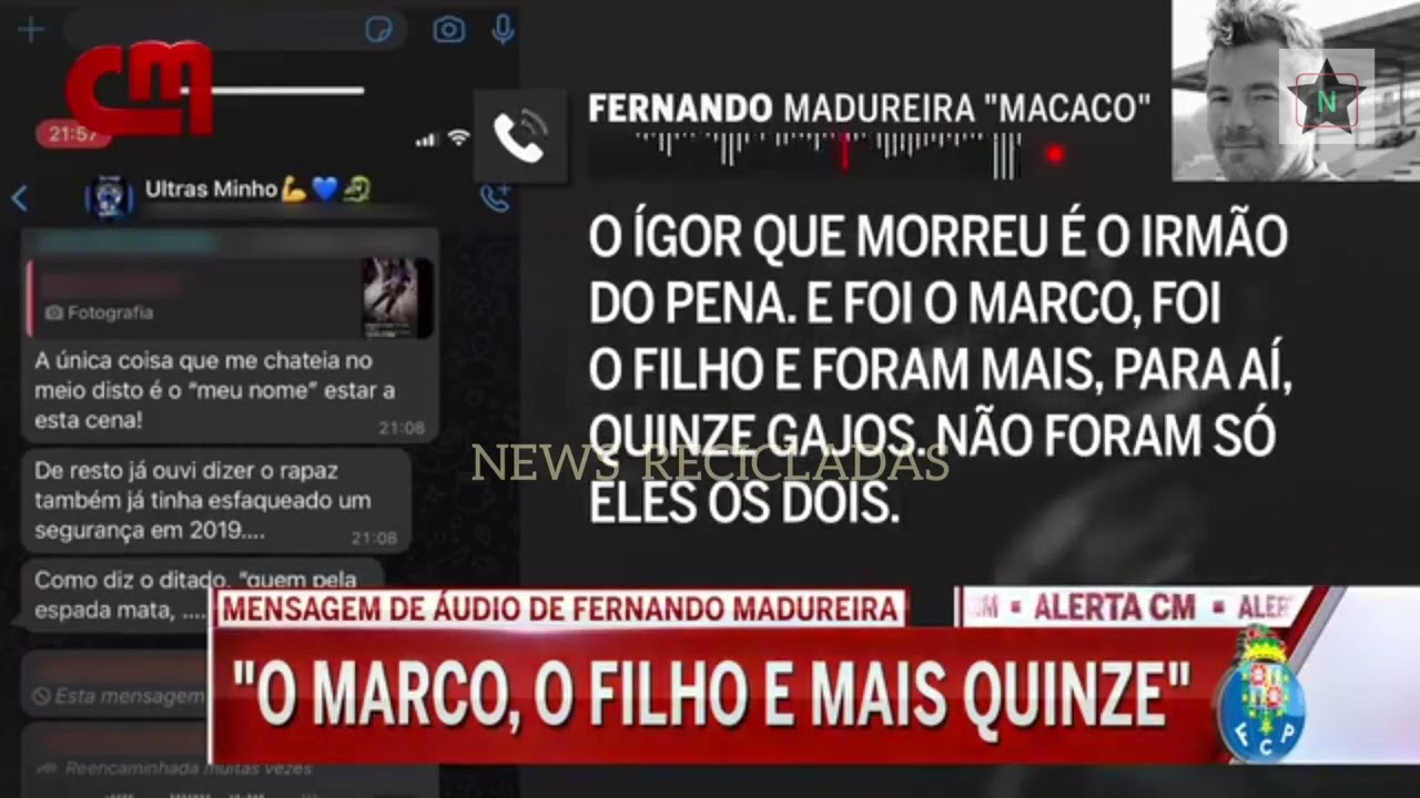 Divulgado &aacute;udio de Fernando Madureira a falar sobre o assassinato de adepto do FC Porto