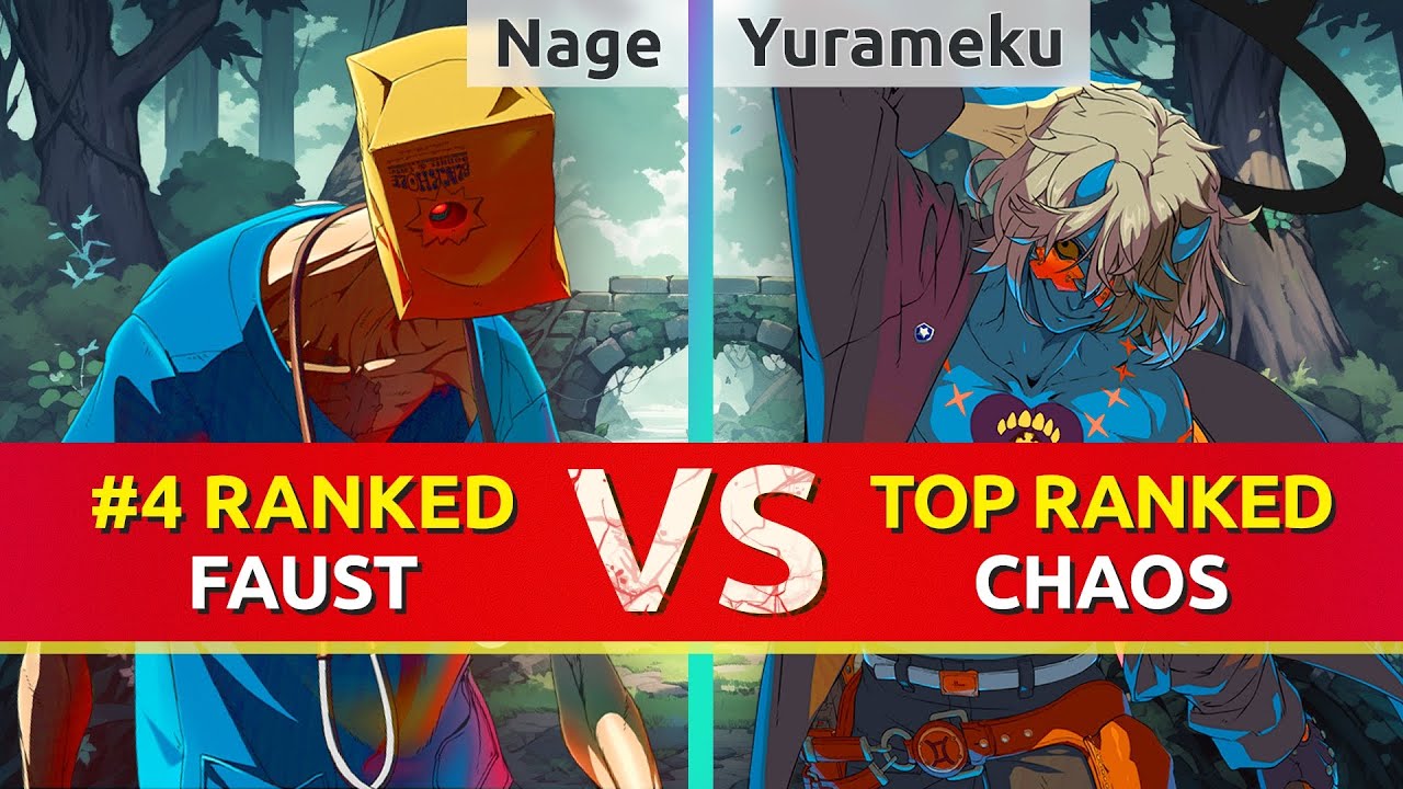 GGST ▰ Nage (#4 Ranked Faust) vs Yurameku (TOP Ranked Happy Chaos). High Level Gameplay