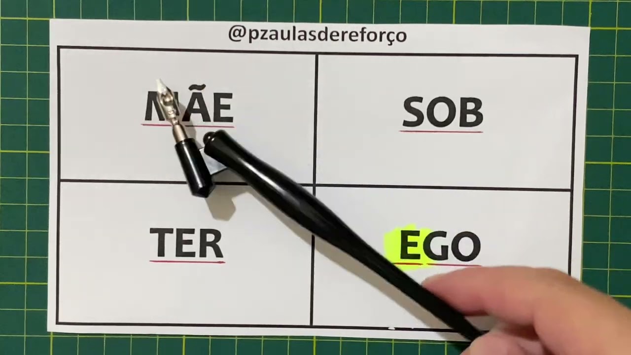 VAMOS LER AGORA AS PALAVRAS: MÃE, SOB, TER & EGO.